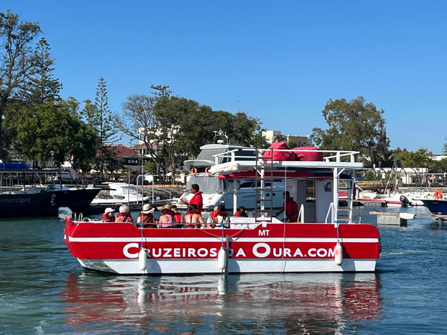 a small boat in a large body of water