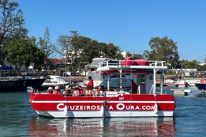 a small boat in a large body of water